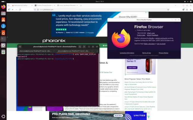 Firefox 146 on Linux with Wayland