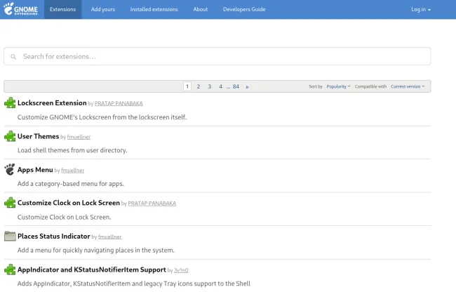 GNOME.org Extensions