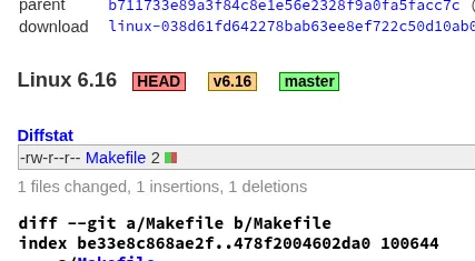 Linux v6.16 Git tag