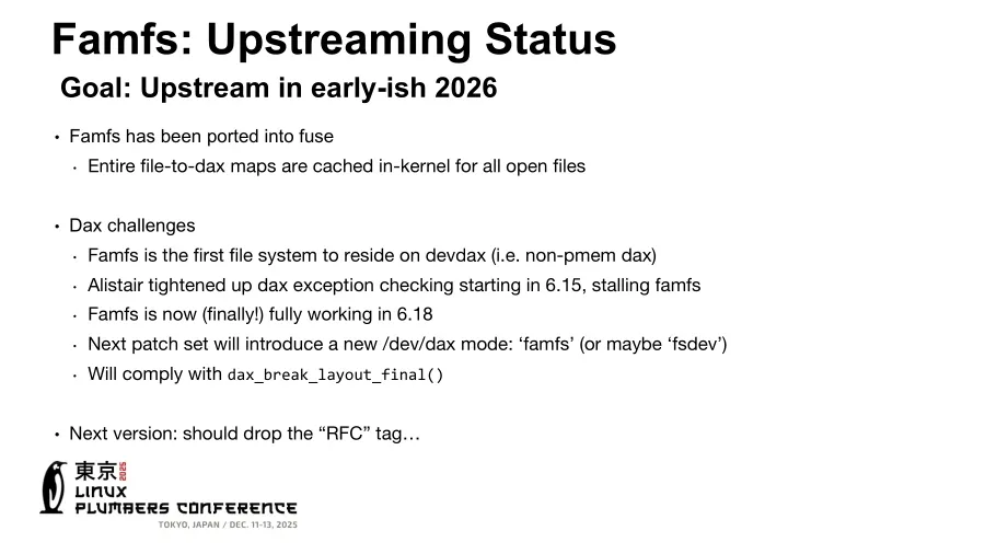 FamFS upstreaming plans