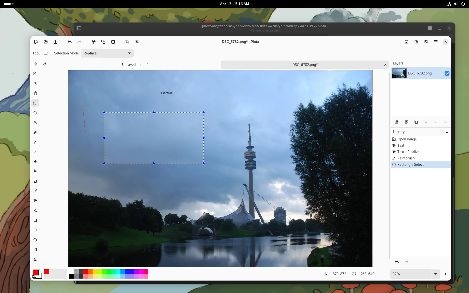 Pinta 3.0 image editing on Fedora Linux