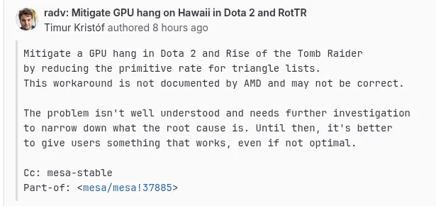 RADV Hawaii bug/workaround