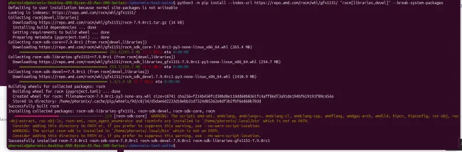 ROCm 7.9 installation on Ubuntu Linux