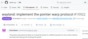 SDL Merges Wayland Pointer Warp Support To Help Native Wayland Gaming
