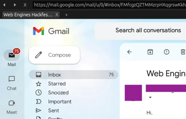 Gmail in Servo