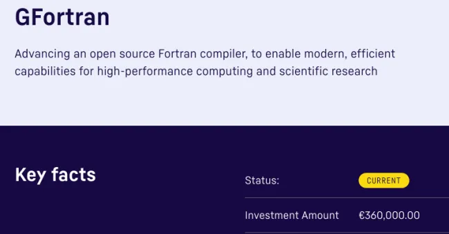 GFortran funding