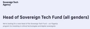 Sovereign Tech Fund Hiring A New Leader For Driving Open-Source Funding