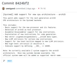 LLVM Lands Initial Support For IBM SystemZ "arch15" Target: IBM z17 / Telum II