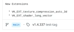 Vulkan 1.4.337 Debuts With Long Vector & 3D ASTC Compression Extensions
