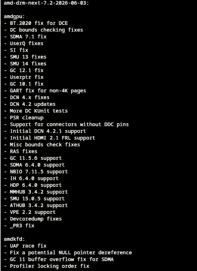 AMDGPU changes
