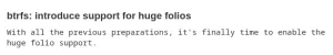 Btrfs Preps Huge Folios Support Ahead Of Linux 7.2