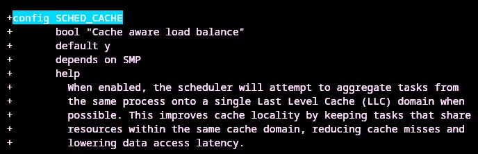 CONFIG_SCHED_CACHE for Cache Aware Scheduling