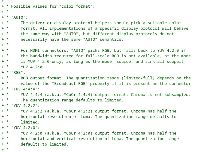Linux 7.3 To Introduce DRM "Color Format" Property With AMD GPU Driver Support