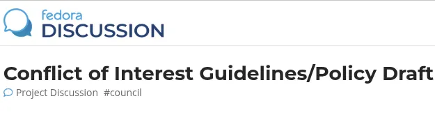 Fedora Conflict of Interest policy