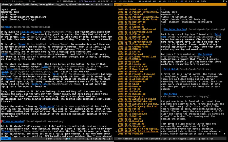 Frame: il server X11 interamente in assembly x86_64, creato con l'AI