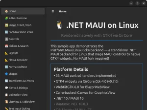 New Maui.Gtk Project Provides A GTK4 Backend For Microsoft's .NET MAUI