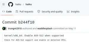 Haiku OS Now Enables AVX-512 Support, Other Hardware Improvements