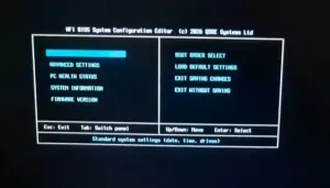 HFI BIOS setup utility