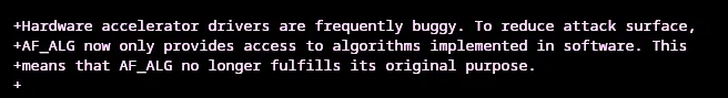 Linux: AF_ALG verso la deprecazione per rischi sicurezza e strumenti IA