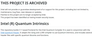 Intel Sunsets Quantum Intrinsics & Other Open-Source Projects This Week