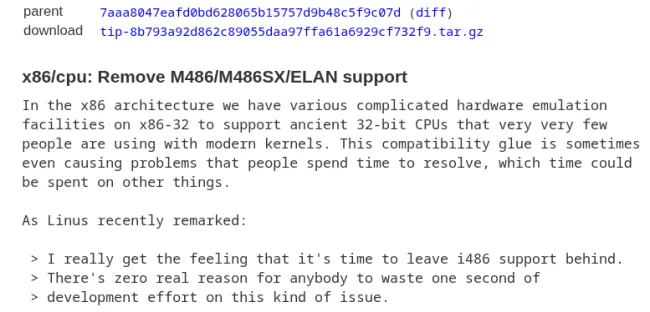 Linux to drop i486 support