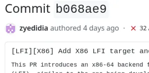 LLVM Merges x86 LFI "Lightweight Fault Isolation" Target For In-Process Sandboxing