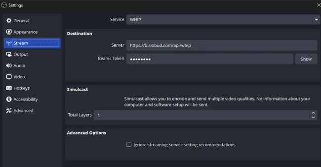 OBS Studio simulcast