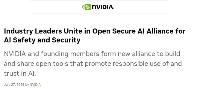 NVIDIA & Others Form The Open Secure AI Alliance