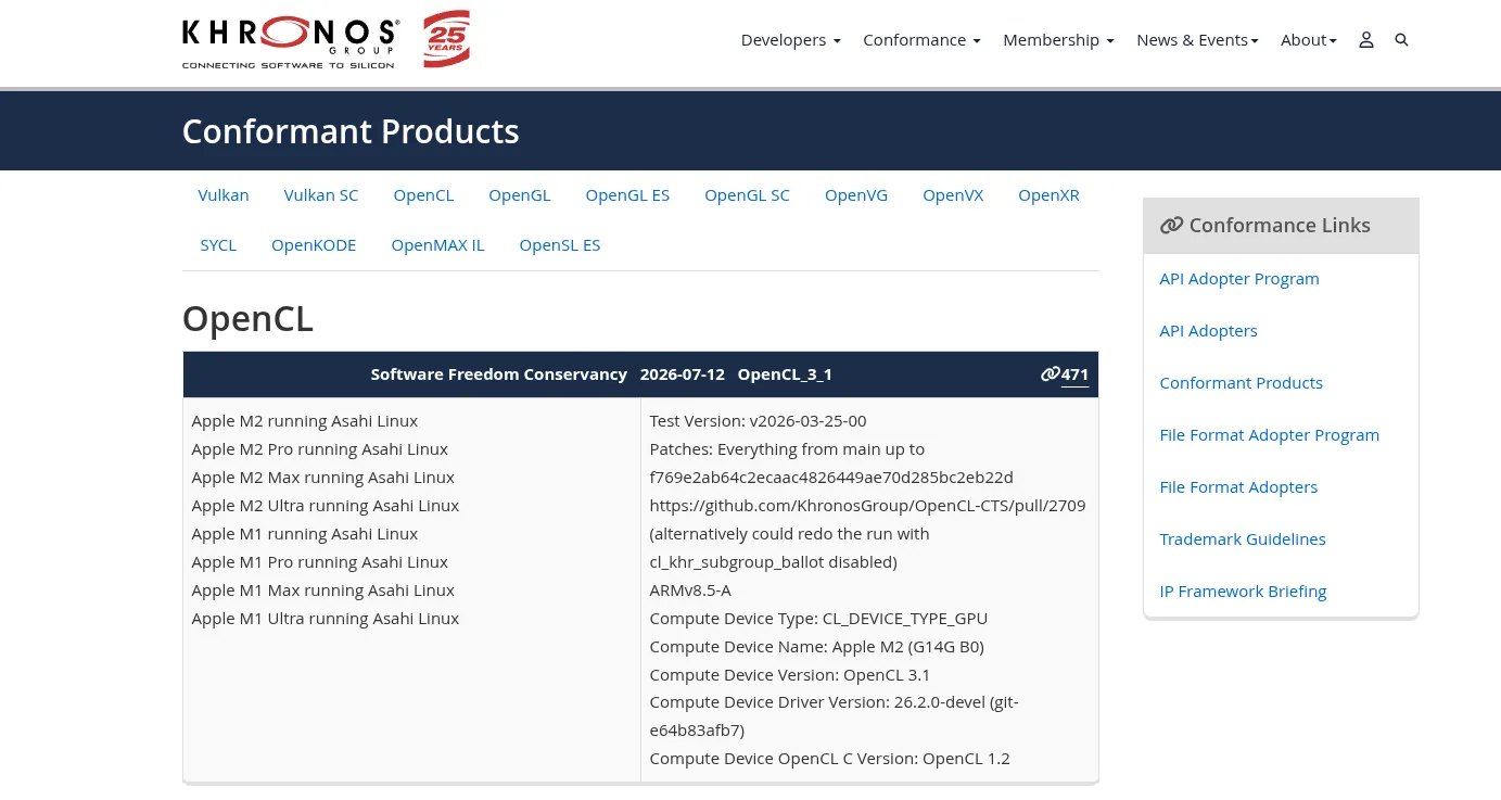 Apple M1/M2 Achieves OpenCL 3.1 Conformance On Asahi Linux With Rusticl