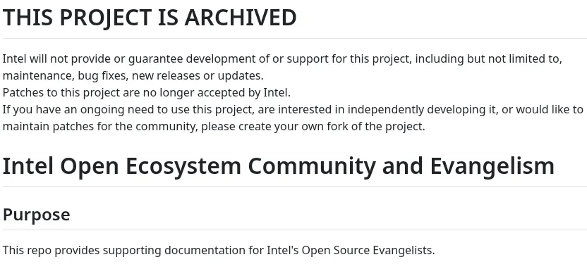 Evangelista de Intel OSS