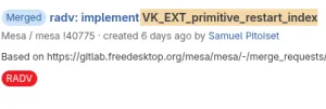 RADV Lands Support For Vulkan's New Primitive Restart Index Extension