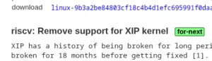 RISC-V XIP Linux Feature Being Removed After It Keeps Breaking For Months At A Time
