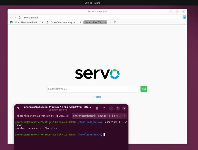 Servo 0.3 testing with servoshell