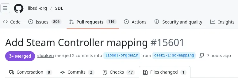 Steam Controller SDL mapping