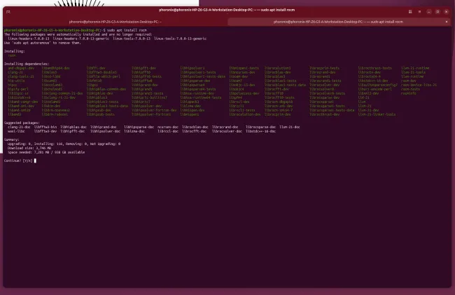sudo apt install rocm