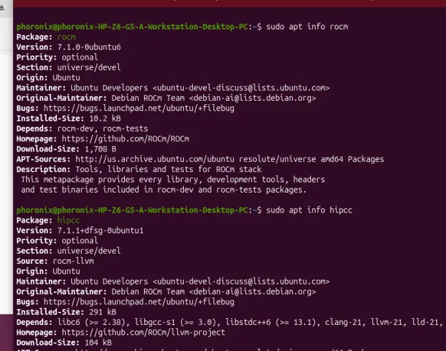ROCm 7.1 On Ubuntu 26.04