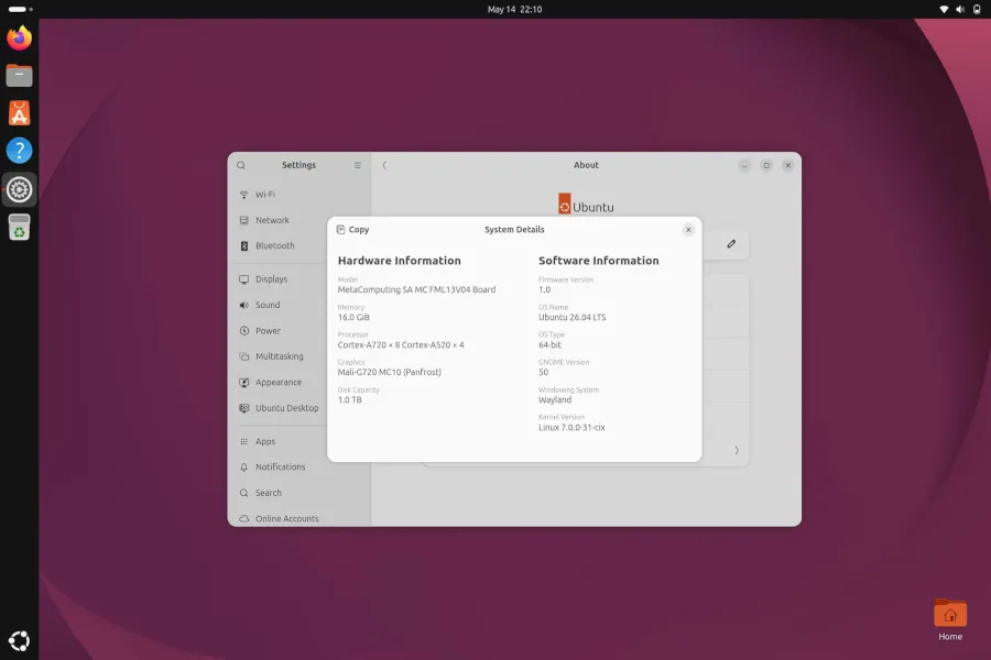 CIX P1 with Ubuntu Linux