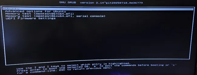 Ubuntu GRUB bootloader