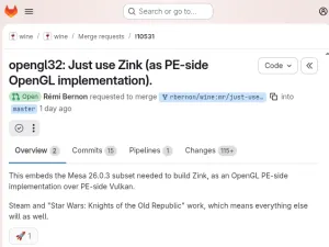 Proposed Wine Code Uses Zink For OpenGL-On-Vulkan By Default