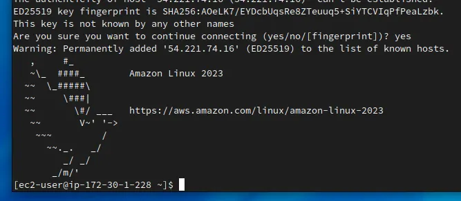 Amazon Linux 2023 screenshot