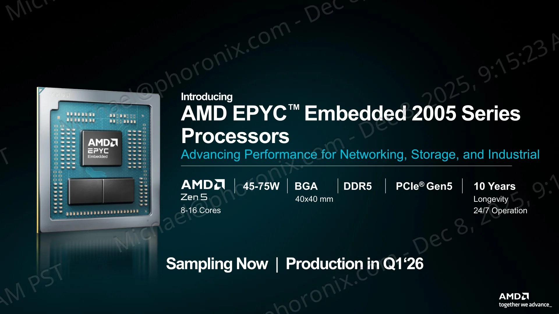 AMD EPYC Embedded 2005 Series Announced For BGA Zen 5 CPUs