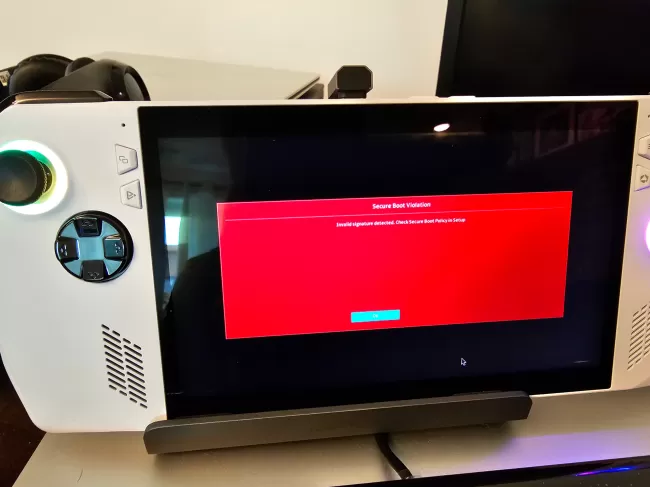 ASUS ROG Ally with Secure Boot enabled
