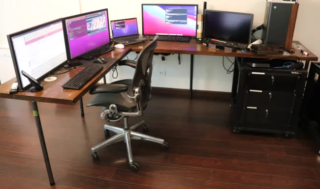 Building A Large L Shaped Desk For, Butcher Block Computer Desk Diy
