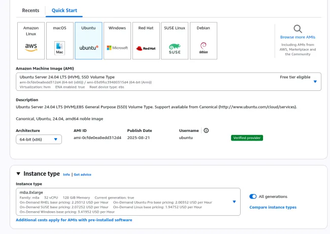 Amazon EC2 M8a instance page