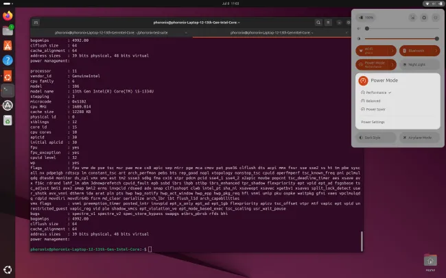 Framework Laptop 12 performance mode