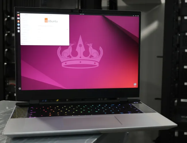 Framework 16 laptop with AMD Ryzen 7 CPU and running Ubuntu Linux