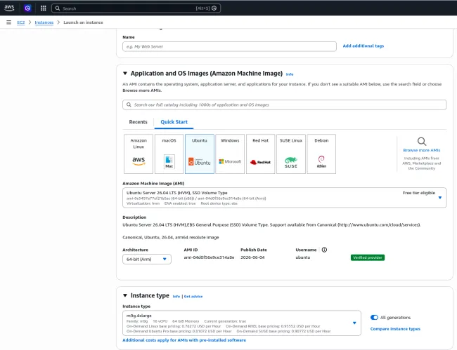 Amazon EC2 console