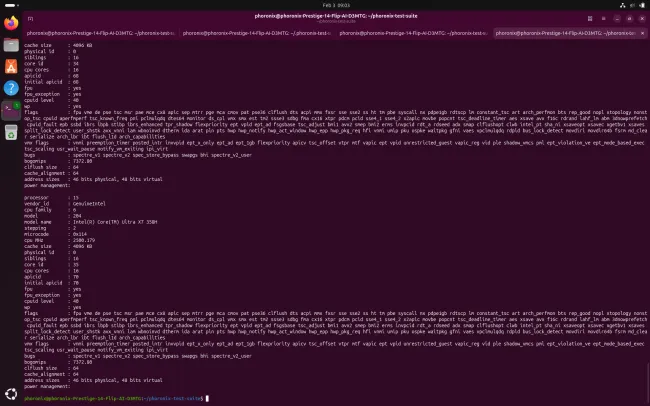 Intel Core Ultra X7 358H on Linux