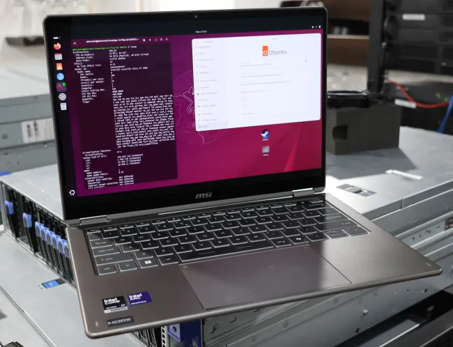 MSI Panther Lake laptop with Ubuntu Linux