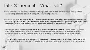 An Introduction To Intel's Tremont Microarchitecture